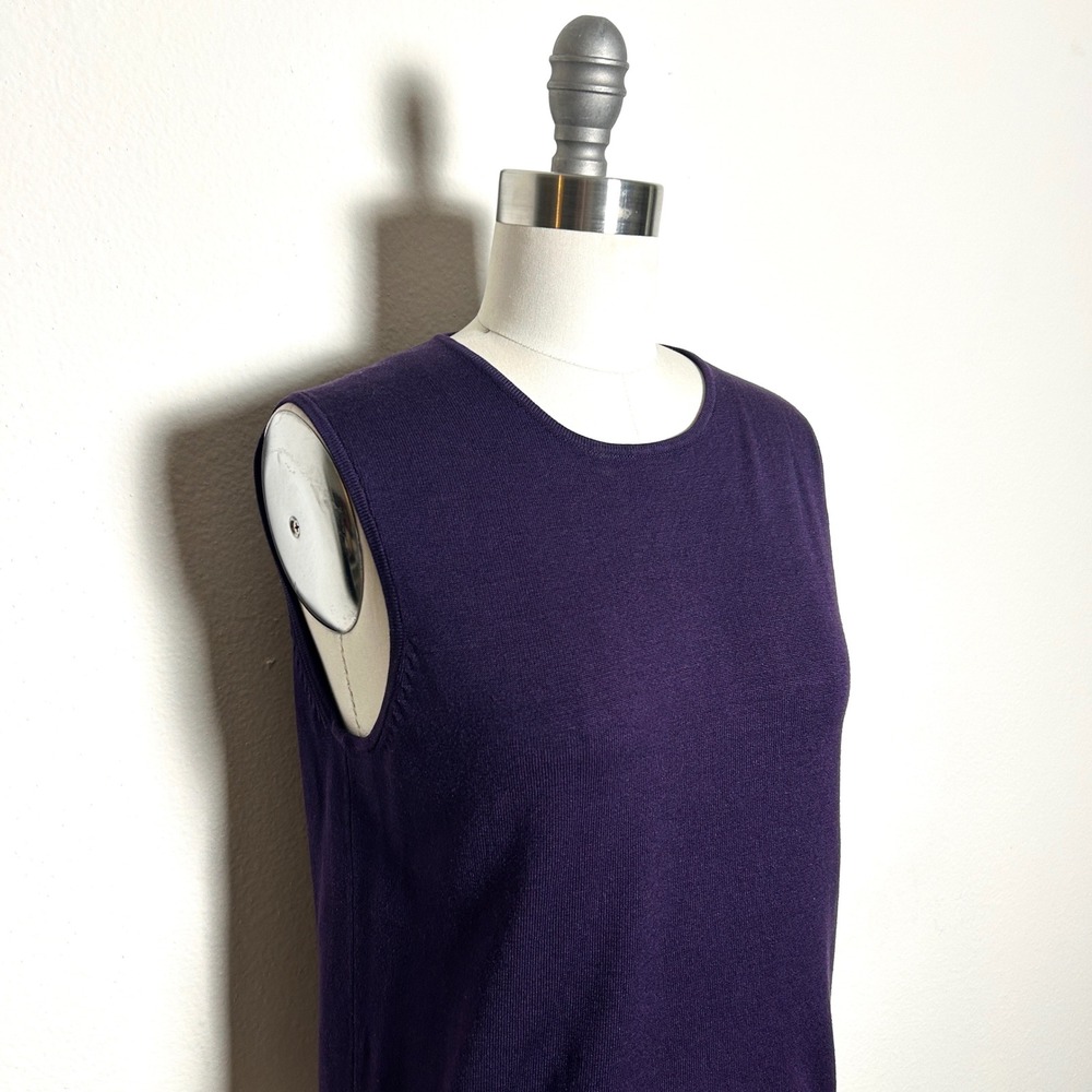 Neiman Marcus Purple Silk Blend Knit Sleeveless Shell Tank Top Women Size S Vtg